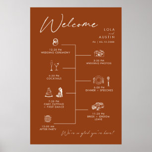 Eenvoudig Desert Wedding Tijdlijn Teken Poster