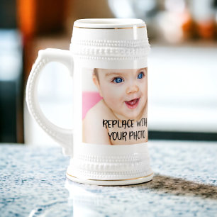 Eenvoudig design, uniek in een soort gepersonalise bierpul