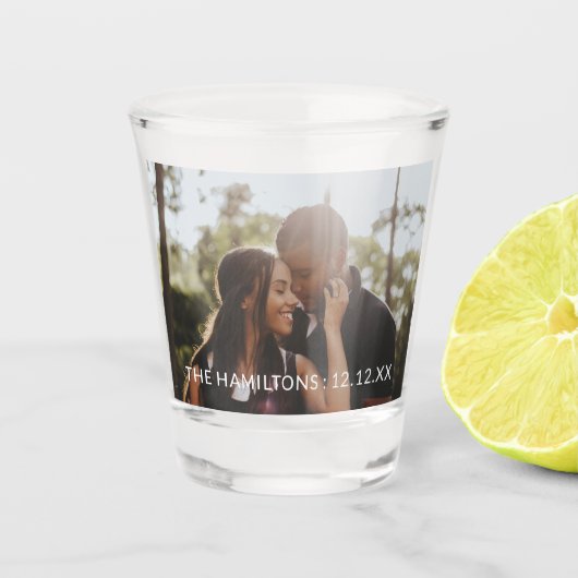 Eenvoudig design, uniek in een soort gepersonalise shot glas (Voorkant)