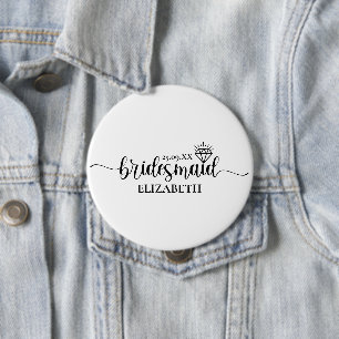 Eenvoudig Diamond Elegant Script Meisjesweekend Ronde Button 4,0 Cm