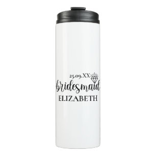 Eenvoudig Diamond Elegant Script Meisjesweekend Thermosbeker