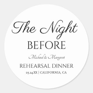 Eenvoudig Dinernet de Nacht Voor de Proef Ronde Sticker