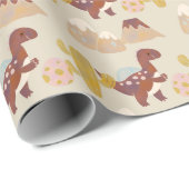 Eenvoudig Dinosaur Pattern Kinder Wrapping Paper Cadeaupapier (Rol Hoek)