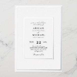 Eenvoudig Divine Wedding Silver Foil Folie Uitnodiging