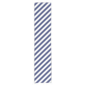 Eenvoudig, donkerblauw en wit Stripes patroon Korte Tafelloper (Voorkant)