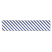 Eenvoudig, donkerblauw en wit Stripes patroon Korte Tafelloper (Horizontaal)