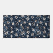 Eenvoudig donkerblauw met sneeuwvlokken bureaumat (Voorkant)