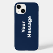 Eenvoudig donkerblauw met witte Sjabloon Case-Mate iPhone Case (Achterkant)