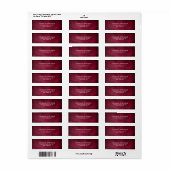 Eenvoudig Donkerrood Carmine Roze Elegant Modern Etiket (Full Sheet)
