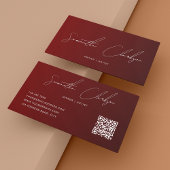 Eenvoudig Donkerrood Modern Handgeschreven Script Visitekaartje
