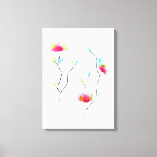 Eenvoudig, door Japans geïnspireerd, roze abstract Canvas Afdruk