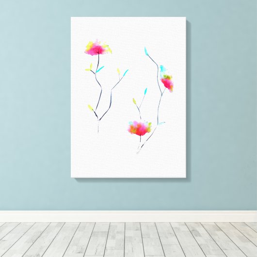 Eenvoudig, door Japans geïnspireerd, roze abstract Canvas Afdruk (Insitu (Houten vloer))