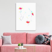 Eenvoudig, door Japans geïnspireerd, roze abstract Canvas Afdruk (Insitu (Woonkamer))