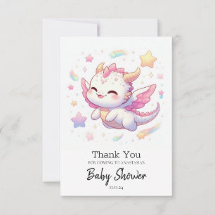 Eenvoudig Dragon-Baby shower Bedankkaart