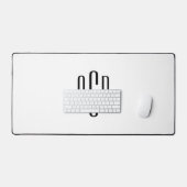 Eenvoudig Drie Letter Wit en Zwart Monogram Bureaumat (Keyboard & Muis)