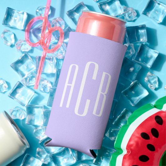 Eenvoudig drie letters Bleek lavendelmonogram (Insitu Zomer)