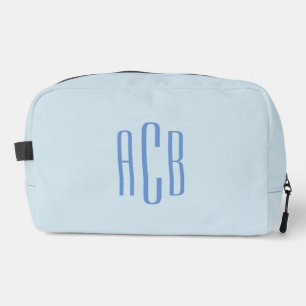 Eenvoudig drieletterig blauw monogram toilettasje