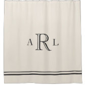 Eenvoudig, drieletterig monogram douchegordijn (Voorkant)