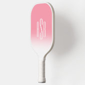 Eenvoudig drieletterig roze wit ombre monogram pickleball paddle (Links)