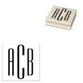 Eenvoudig drieletterige monogram 	rubberstempel (Gestempeld)