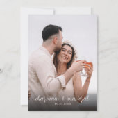 Eenvoudig Dromerig Script Fotobruiloft Sla de datu Kaart (Achterkant)