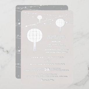 Eenvoudig dubbel geluk Lantern Chinese Weddenschap Folie Uitnodiging