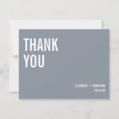 Eenvoudig Dusty Blue Typography Wedding Bedankkaart (Voorkant)