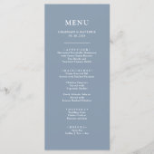 Eenvoudig Dusty Blue Wedding Menu (Voorkant)