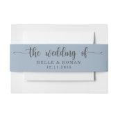 Eenvoudig Dusty Blue Wedding of Invitation Uitnodigingen Wikkel (Voorkant Voorbeeld)