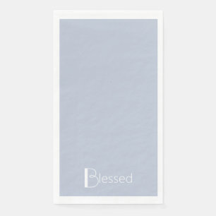 Eenvoudig Dusty Blue & White "Blessed" Servet