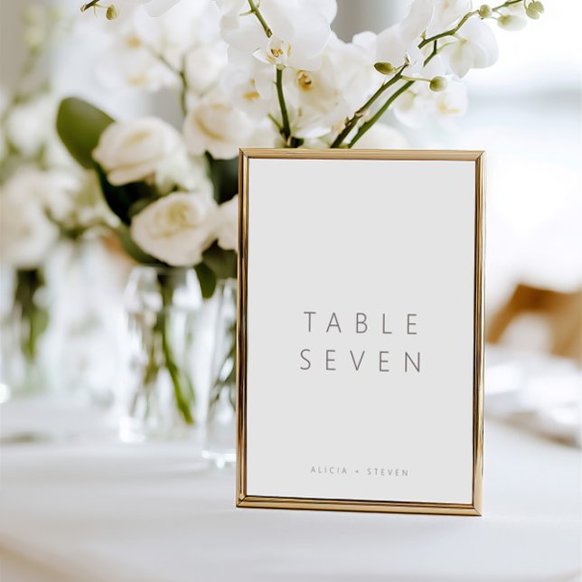 Eenvoudig e-legant modern bruiloft tabelnummer (Simple Elegant Modern Wedding Table Number)