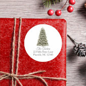 Eenvoudig e-mailadres voor kerstbomen ronde sticker