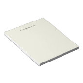 Eenvoudig Ecru Ivory whitepaper gepersonaliseerd Notitieblok (Schuin)