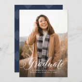 Eenvoudig één foto afstuderen aankondiging (Voorkant / Achterkant)