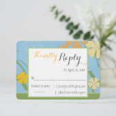 Eenvoudig een tropische RSVP-kaart RSVP Kaartje (Staand voorkant)