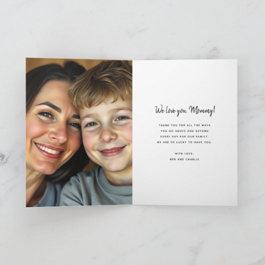 Eenvoudig eerste Moederdag Afbeelding Kaart (Binnen)