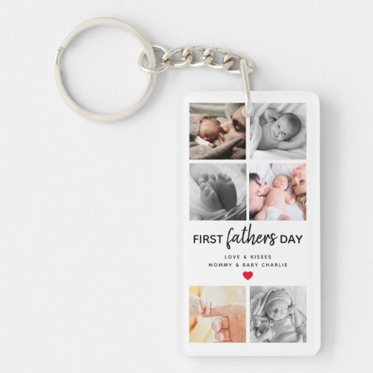 Eenvoudig eerste Vaderdag Afbeelding | Papa Sleutelhanger (Voorkant)