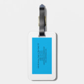 Eenvoudig eglegant minimalistisch modern blauw wit bagagelabel (Achterkant verticaal)