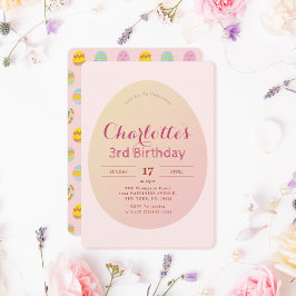 Eenvoudig Ei Patroon Zacht Roze Kinderen Verjaarda Kaart