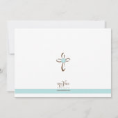 Eenvoudig eigentijds kruis met blauwe ventilator kaart (Achterkant)