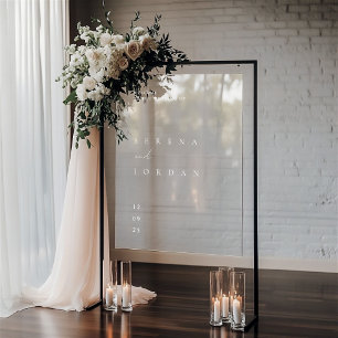 Eenvoudig Elegaant Trouw Acryl Welkom Bord