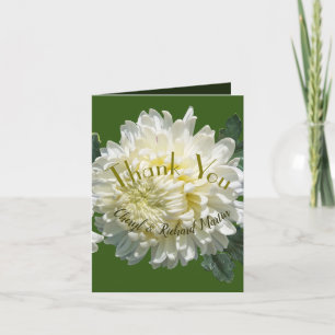 Eenvoudig Elegance White Bloom Chrysanthemum Wedde Bedankkaart