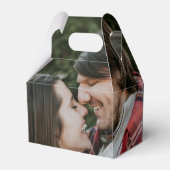 Eenvoudig Elegant 2 Foto Overlay Script Bruiloft Bedankdoosjes (Achterkant)