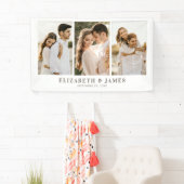 Eenvoudig Elegant 3-fotohuwelijk Spandoek (Insitu)