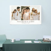 Eenvoudig Elegant 3-fotohuwelijk Spandoek (Beurs)