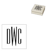 Eenvoudig Elegant 3 Initiaal Letter Monogram #8 Em Rubberstempel (Gestempeld)