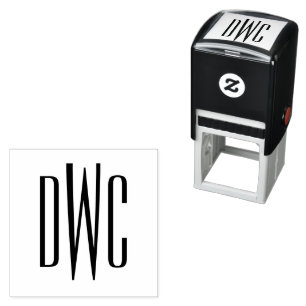 Eenvoudig Elegant 3 Initiaal Letter Monogram #8 Em Zelfinktende Stempel