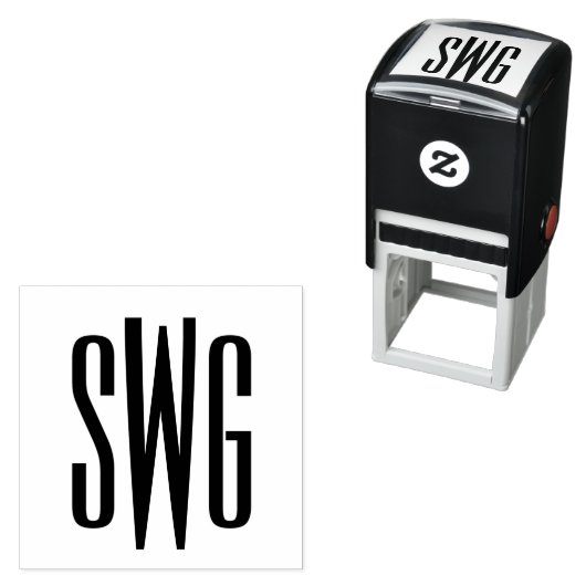 Eenvoudig Elegant 3 Initiaal Letter Monogram #8BSt Zelfinktende Stempel (In situ)