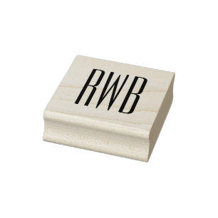 Eenvoudig Elegant 3 Initiaal Letter Monogram #8D Rubberstempel