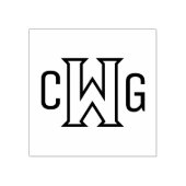 Eenvoudig Elegant 3 Initiaal Letter Monogram MF #3 Rubberstempel (Afrduk)